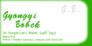 gyongyi bobek business card